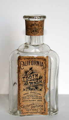 California Tooth Wash Bottle - 1909