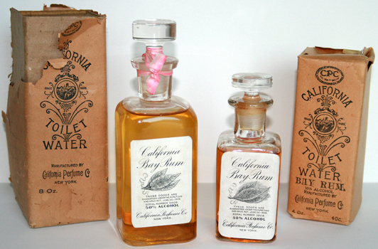 California Bay Rum bottles - 8 and 4 Oz. - 1913