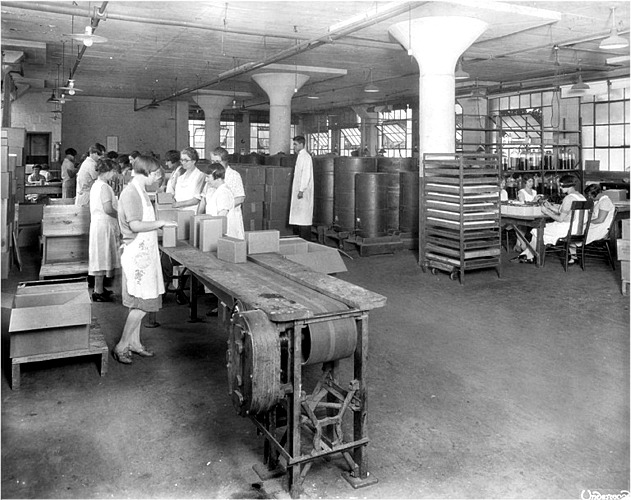 Putting Contents in Boxes at Suffern, NY - 1920s