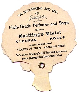 Goetting & Co, NY Perfume Sample Trade Card Back