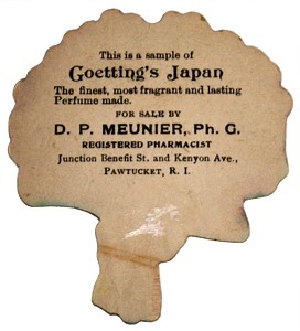Goetting & Co, NY Perfume Sample Trade Card Back