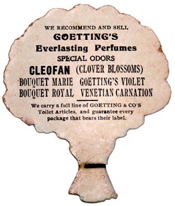 Goetting & Co, NY Perfume Sample Trade Card Back