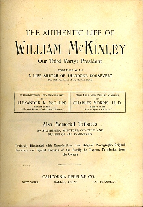 The Authentic Life of William McKinley Title Page - 1901