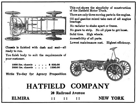 Hatfield Auto Truck Advertisement - 1912