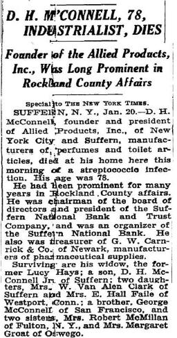 David H. McConnell, Sr. Obituary - 1937