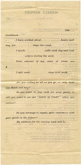 CPC Product Order Form - mid-1890s - Back