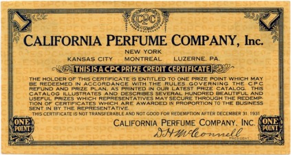CPC Prize Credit Certificate - 1931 - Back