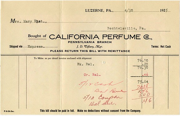 CPC Bill of Remittance - 1925