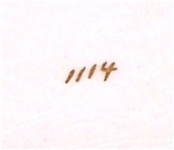 Number 1114 under the china bowl